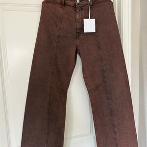 New Pistola Penny cropped Dark Roast Wide Leg Sz 27